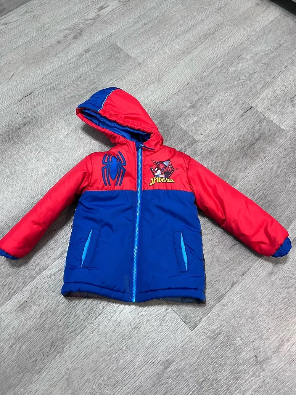 Marvel Red and Blue Spider-Man Kids Puffer Jacket